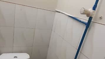 Douche, douche à « effet pluie », articles de toilette gratuits, bidet