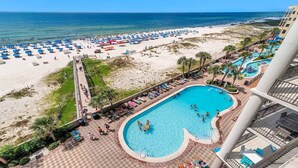 A resort with a large pool, beach area with umbrellas, and a view of the ocean. - 5th Floor!!  Oasis, Formerly West II, New Owner, New to the Rental Market! (Orange Beach)