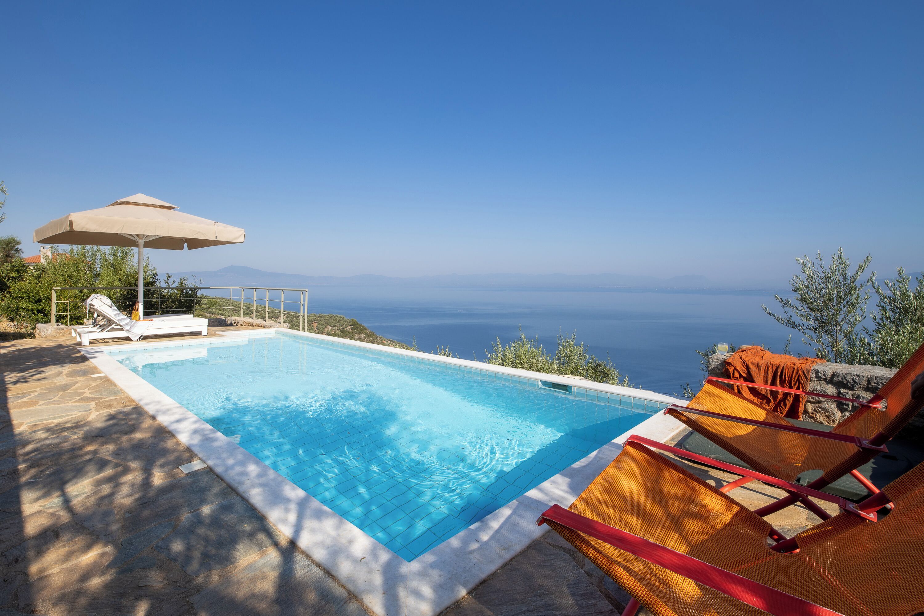 Villa - privat pool - havudsigt (Diamond) | Egyptiske bomuldslagner, premium-sengetøj, senge med topmadrasser