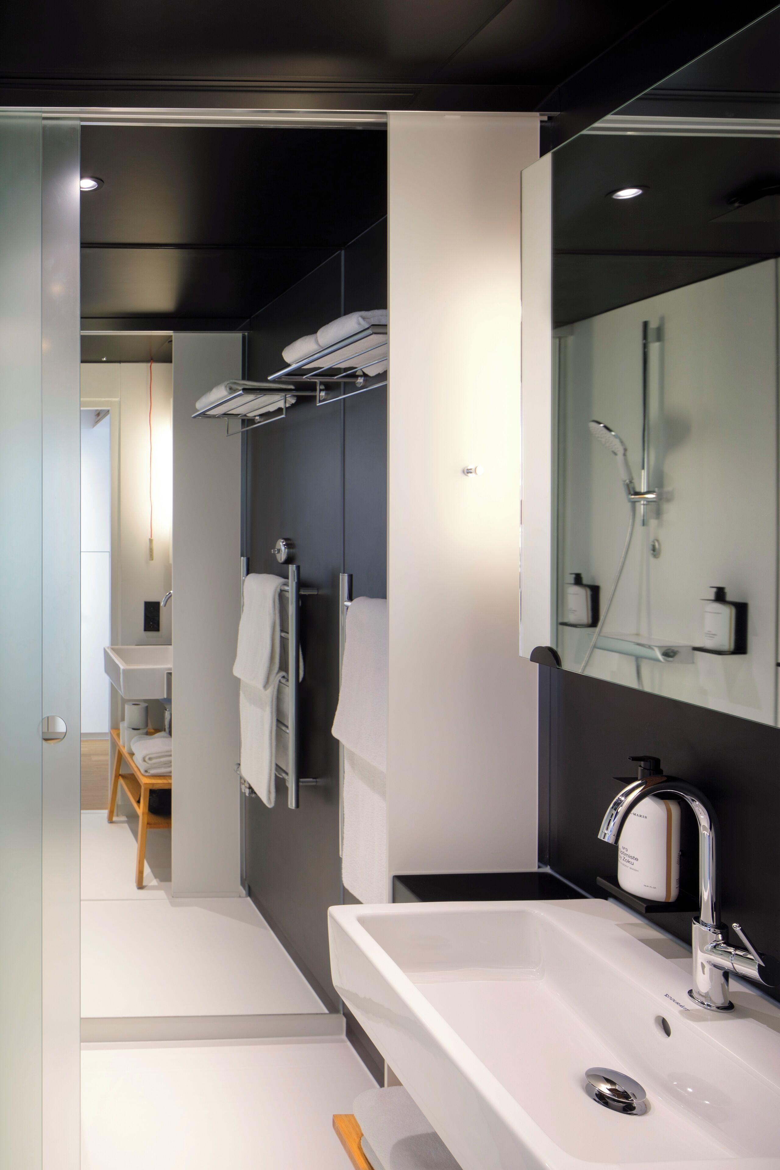 shower, rainfall showerhead, eco-friendly toiletries, hair dryer