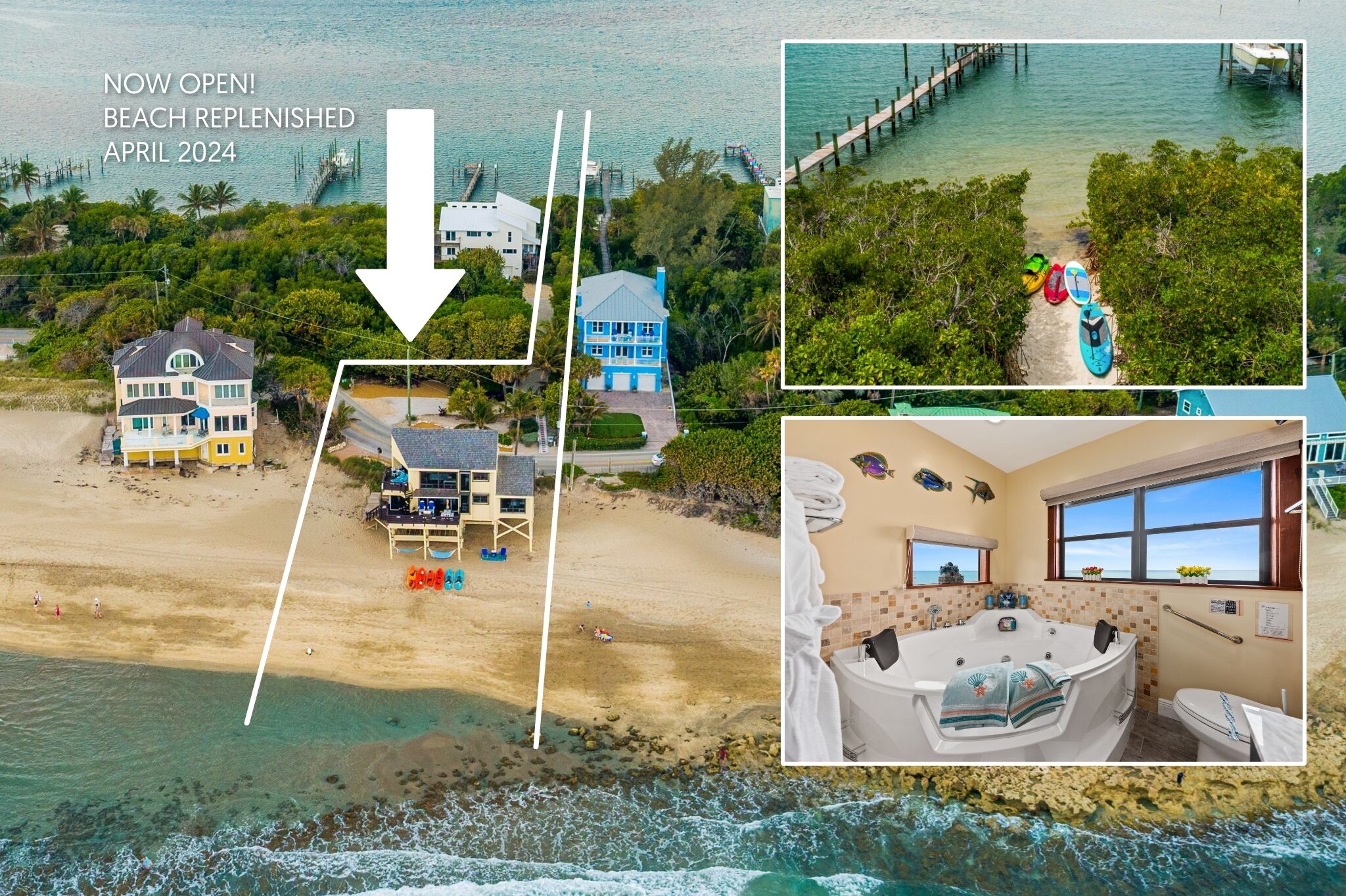 Bathtub Beach Retreat: 8BR/4BA Ocean-to-River Beach House w/Elevator. Discounts!