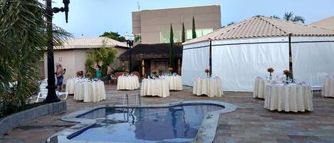 Outdoor banquet area