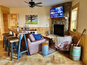 Smart TV, fireplace, books, music library - Awesome Views at High Elevations - 1 bedroom with King bed, 3 bath cabin (Bryson City)