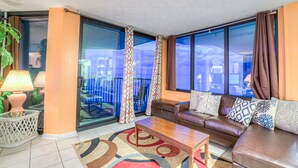 Condo, 1 Bedroom, Balcony, Ocean View | Living area - Sunbird Beach Resort by ZIA VR (Panama City Beach)
