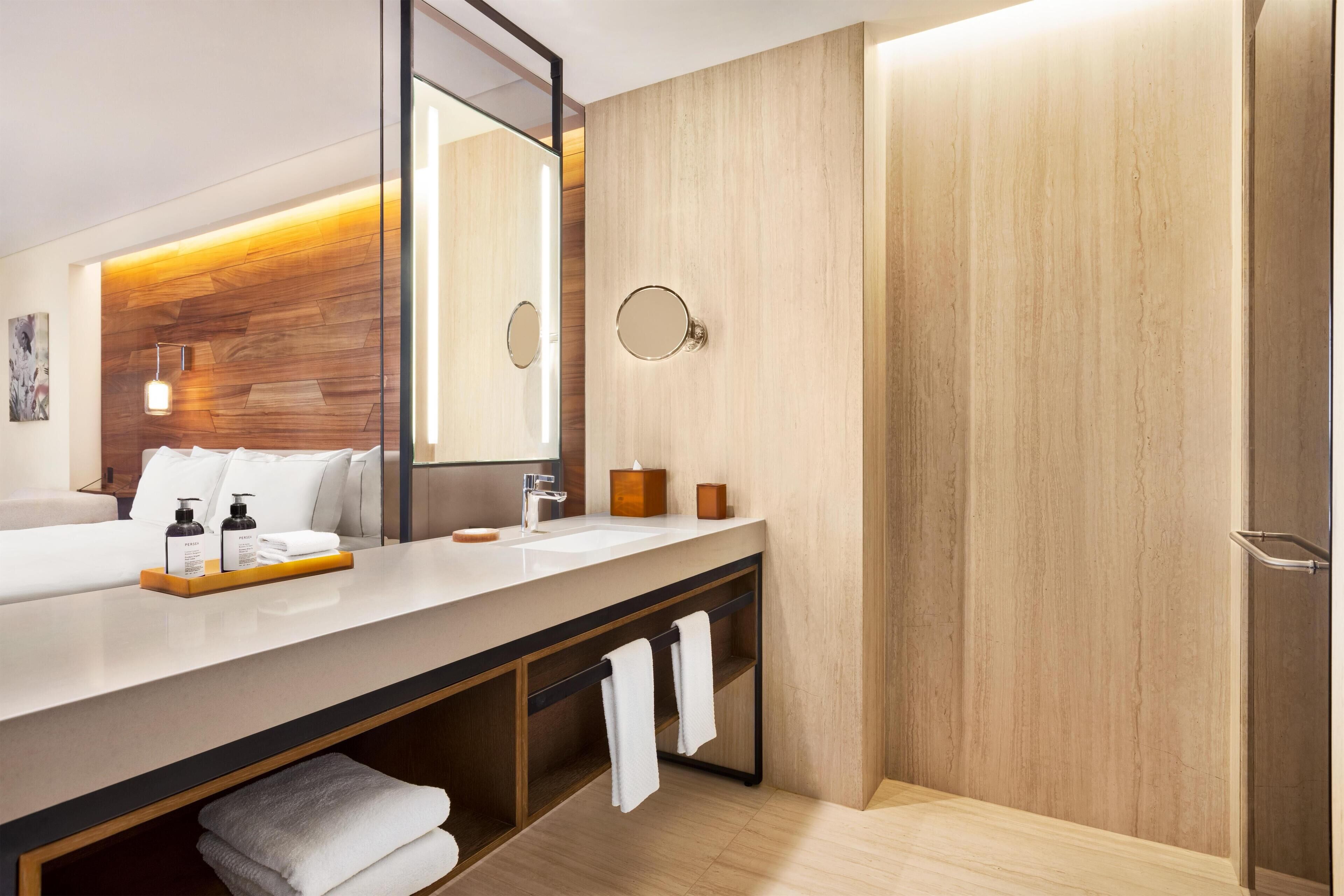 Hypo-allergenic bedding, in-room safe, iron/ironing board