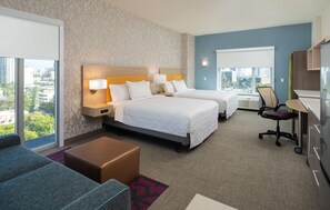 In-room safe, desk, laptop workspace, blackout curtains