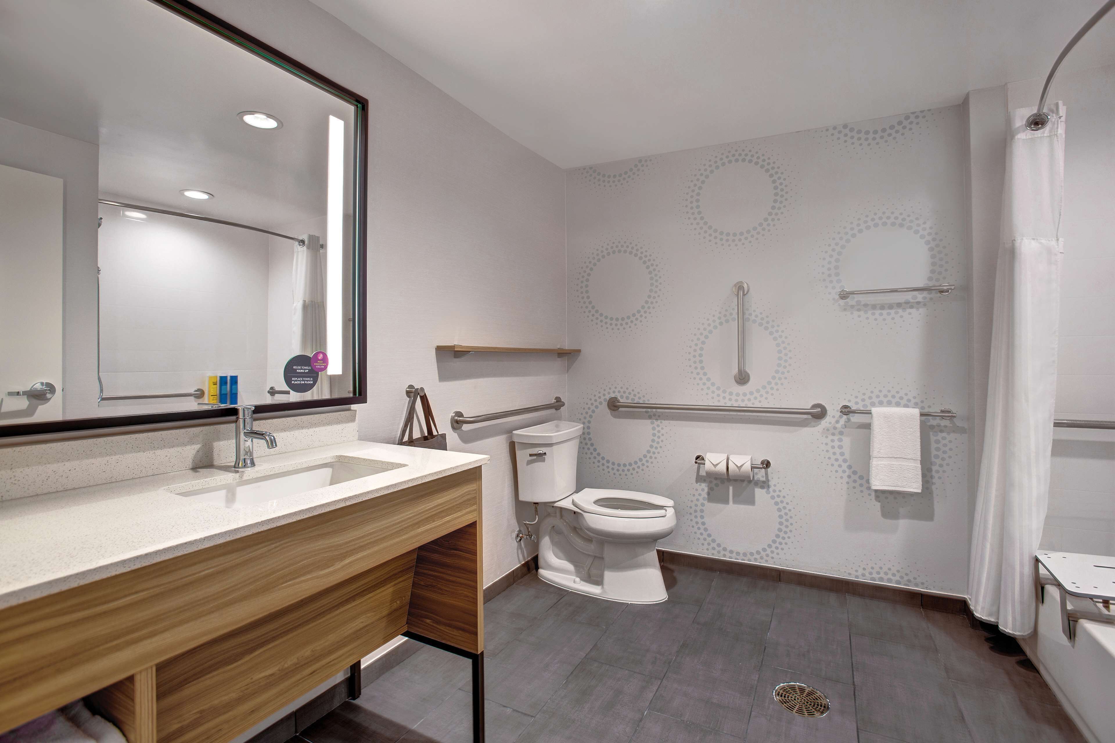 free toiletries, hair dryer, towels