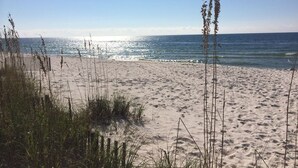 A sandy beach with tall grasses and a clear view of the ocean. - 507 "A" Relaxing Bliss! Sept 13-20 Open! Book Soon! (Gulf Shroes)