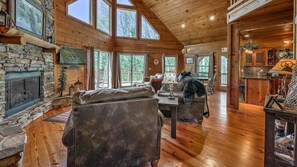 Smart TV, fireplace, video games, books