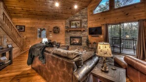 Smart TV, fireplace, video games, books