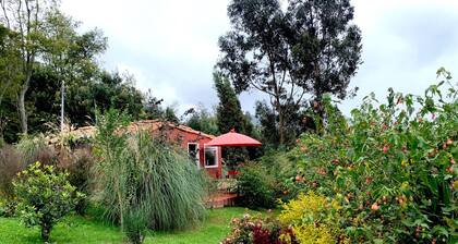 Villa in the countryside, overlooking gardens and a wonderful mountain