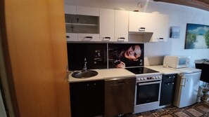 Fridge, oven, stovetop, dishwasher - Central Apartment “Gnadenseeblick” on Lake Constance with Lake and Mountain Views (Allensbach)