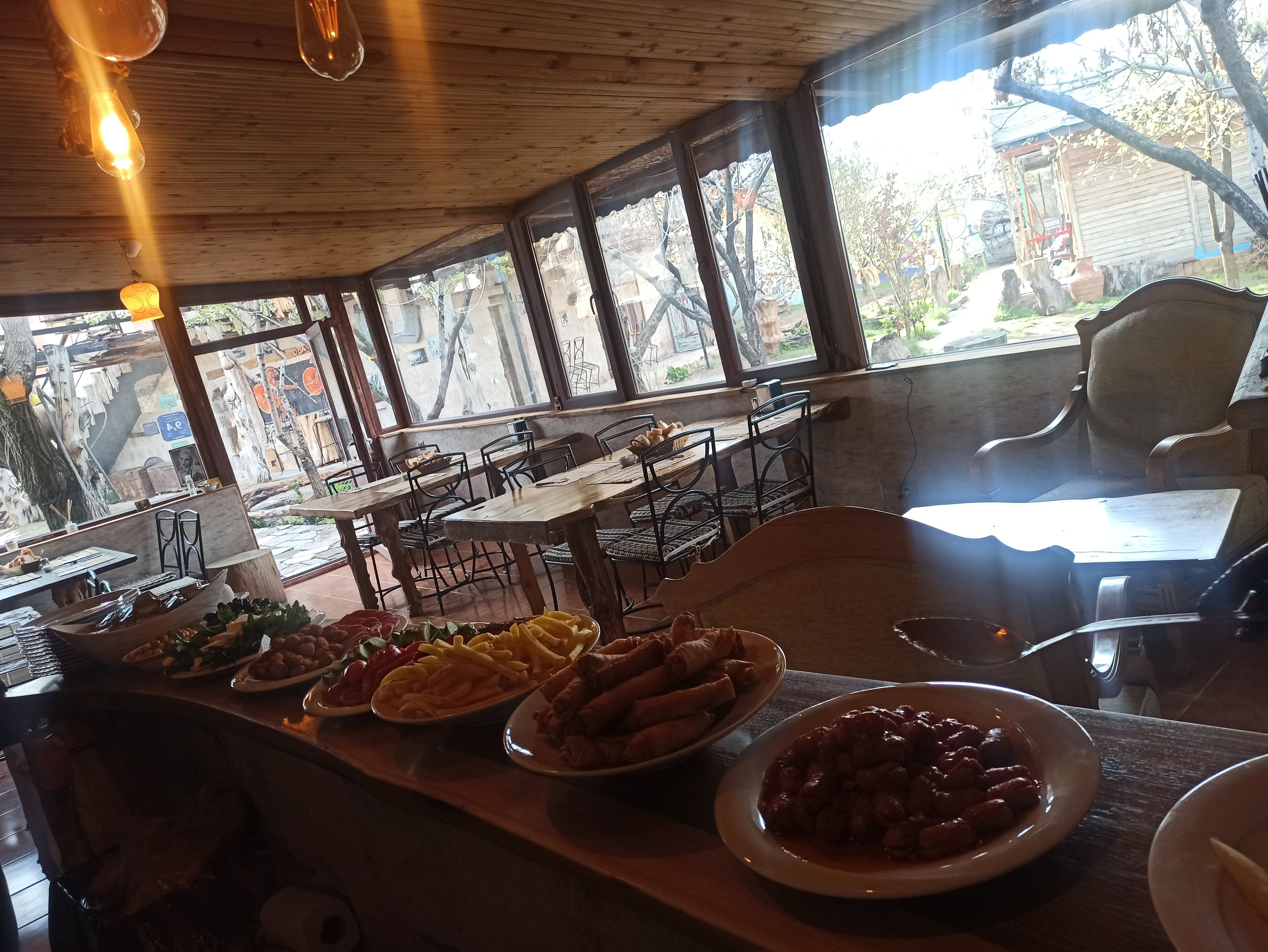 Outdoor banquet area