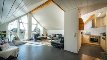 Tv, dvd-afspiller, bordtennisbord, stereoanlæg