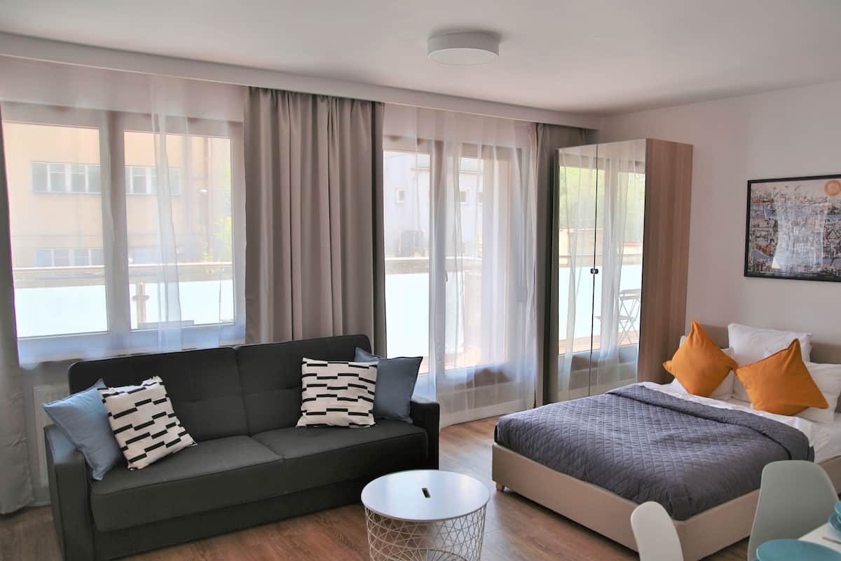 1 habitación y ropa de cama de alta calidad