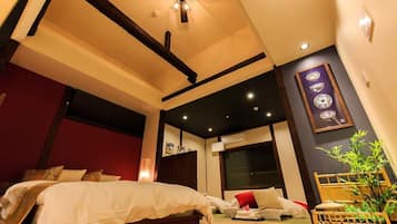 1 bedroom, desk, iron/ironing board, bed sheets