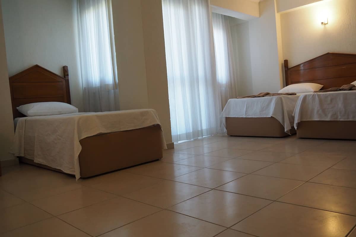 Desk, free WiFi, bed sheets