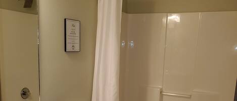 Une salle de bain avec un lavabo, des toilettes et une douche.