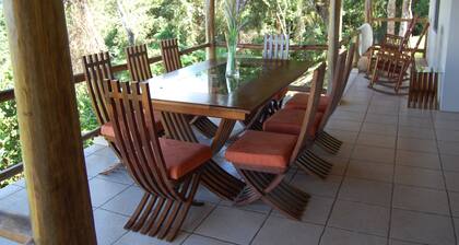 Birdwatcher's paradise from the porches of this modern jungle perched villa.