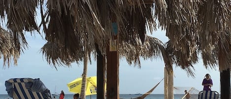 Sun-loungers, beach towels