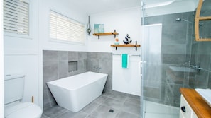 Bathtub, hair dryer