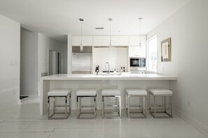 Fridge, microwave, oven, stovetop - Villa Vici Penthouse (New Orleans)