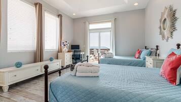 4 bedrooms, desk, iron/ironing board, travel cot