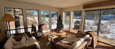 Televisión, chimenea