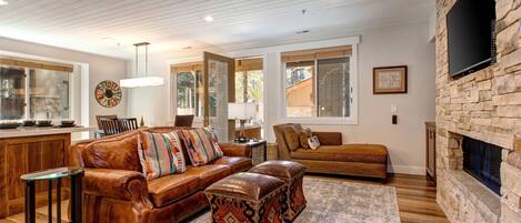 TV, fireplace, DVD player