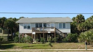 A two-story house with a front porch and a small deck. - Dowry (Edisto Island)