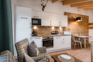 Deluxe Studio Suite | Private kitchen | Fridge, oven, stovetop, dishwasher