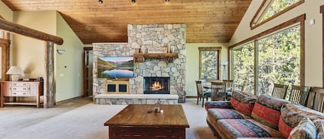 TV, fireplace, table football, offices