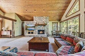 TV, fireplace, table football, offices