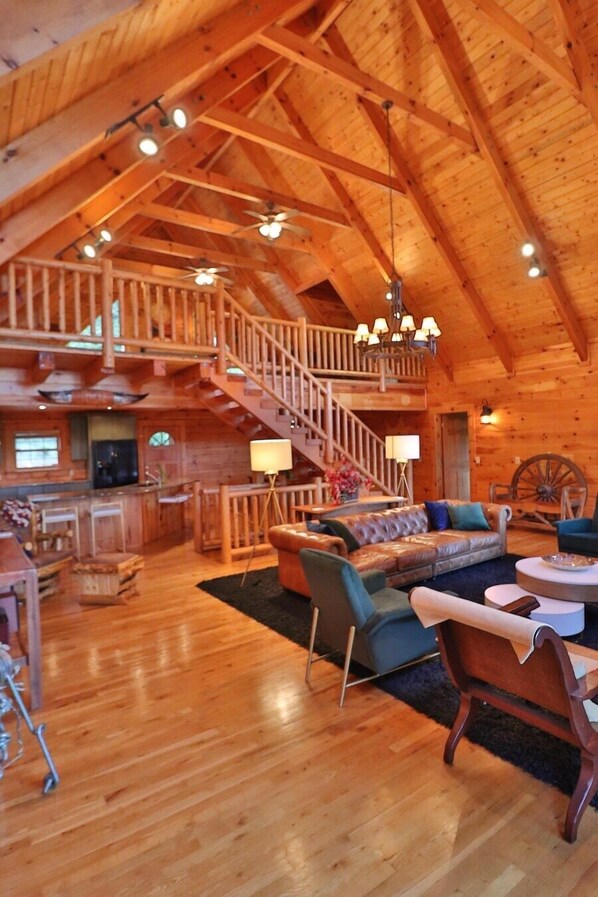 Télévision, cheminée, chaîne hi-fi