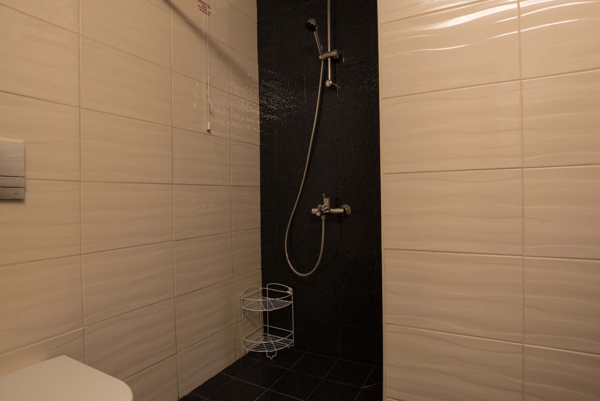 economy studio | bathroom | hair dryer, bathrobes, towels, soap