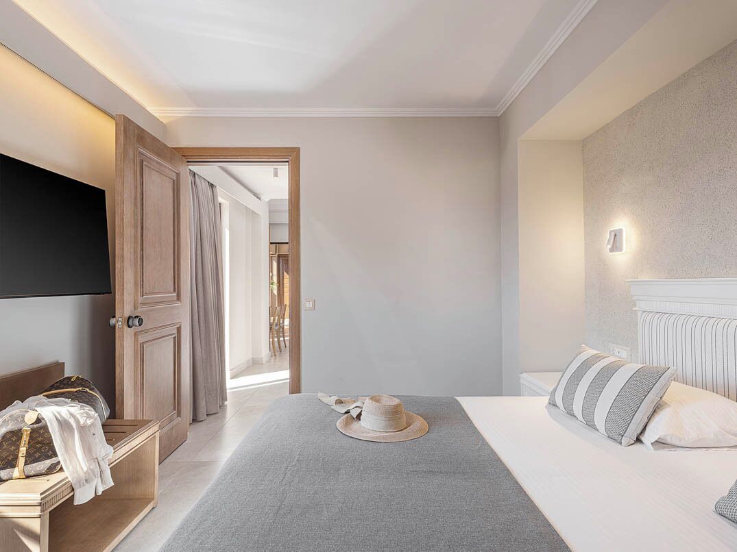 Apartamento premium, piscina particular | Roupas de cama de algodão egípcio, roupas de cama premium