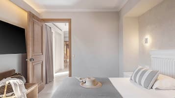 Apartamento premium, piscina particular | Roupas de cama de algodão egípcio, roupas de cama premium