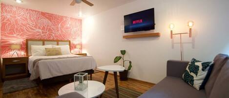 1 bedroom, iron/ironing board, travel crib, WiFi