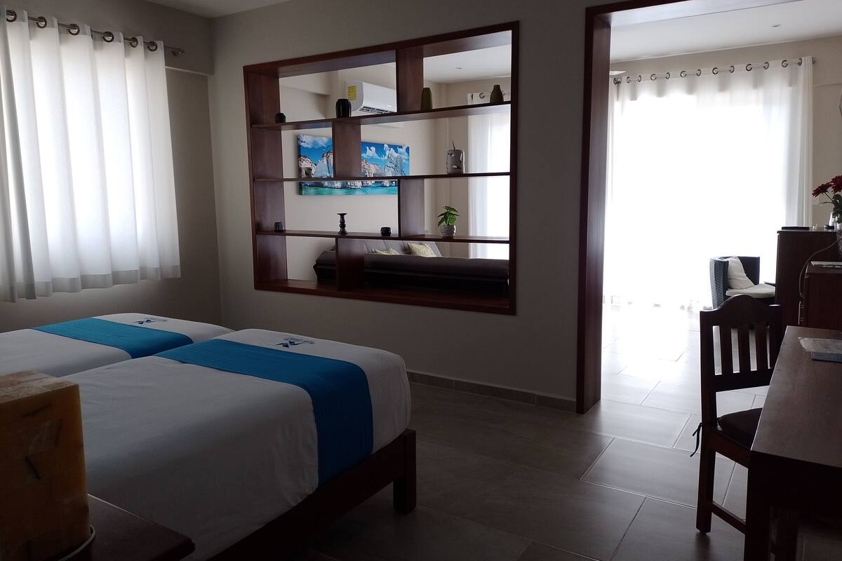 Panorama kamer | Lakens van Egyptisch katoen, luxe beddengoed, donsdekens
