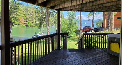 Flathead Lake home W/ private beach, dock, and hot tub