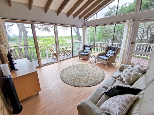 Televisión, reproductor de DVD y libros 