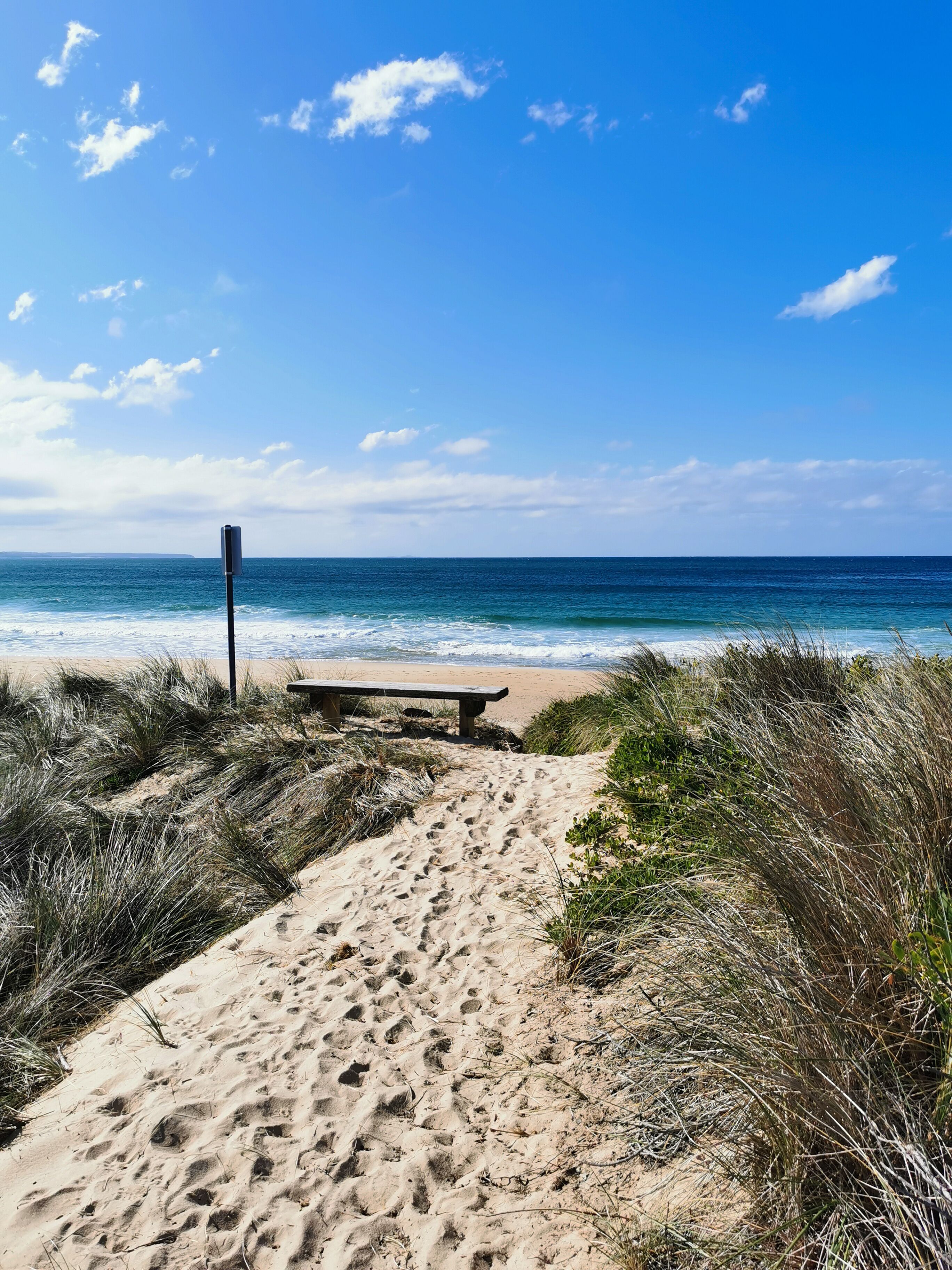 On the beach, sun-loungers, beach towels