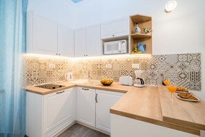 Apartment | Private kitchen | Fridge, microwave, stovetop, electric kettle - Old Town Apartment Near Stradun (Dubrovnik)