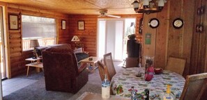 Smart TV, DVD player, books, video library