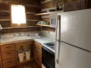 Fridge, microwave, oven, stovetop - Authentic 1882 Hand Hewn Log Home (Sturgeon Bay)