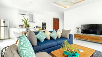 Deluxe Villa, 3 Bedrooms | Living area | Flat-screen TV