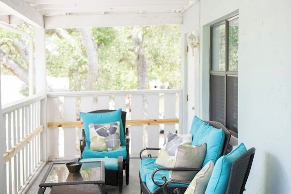 Your private sitting area right outside your front door is a great spot for your morning coffee, or to watch your family playing in the pool.
Don't want to bring your keys to the beach or on your bike ride? Your front door is a digital lock!