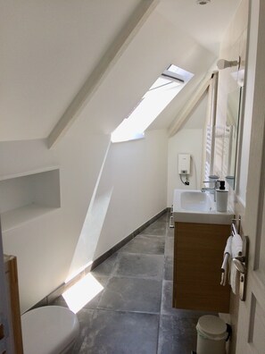 Een douche, toiletpapier