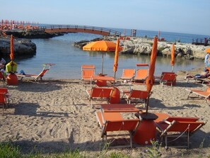 Beach nearby, sun loungers