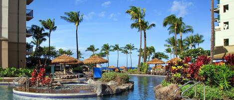Outdoor pool, a heated pool